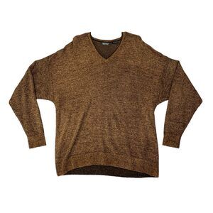 Vintage Segreto Sweater Men XXL 2XL Mocha Brown Acrylic Wool Rayon Blend V Neck